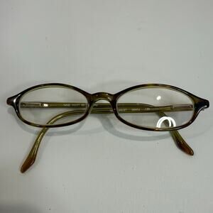 Nine West 68 06WU Green Brown Oval Eyeglasses 130 Frames Only Vintage Glasses